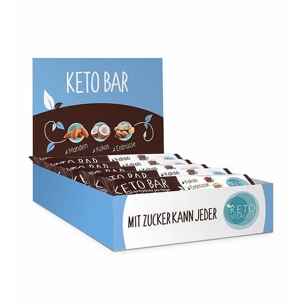 Keto Vitality KetoBar Kakao Erdnuss zuckerreduziert 15-er Box
