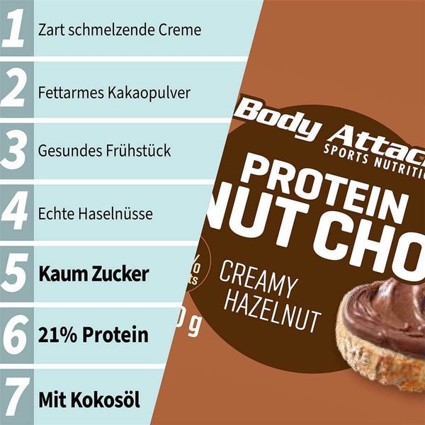 Body Attack Protein CHOC Creme, 250g Creamy Hazelnut