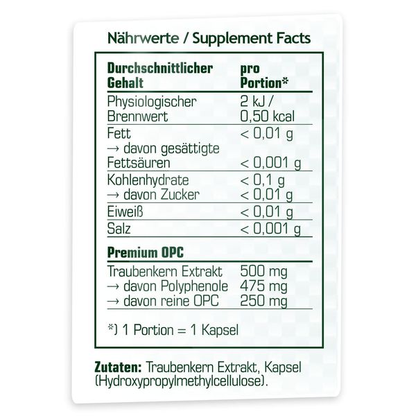 SRS OPC Traubenkernextrakt, 60 Kapseln Dose