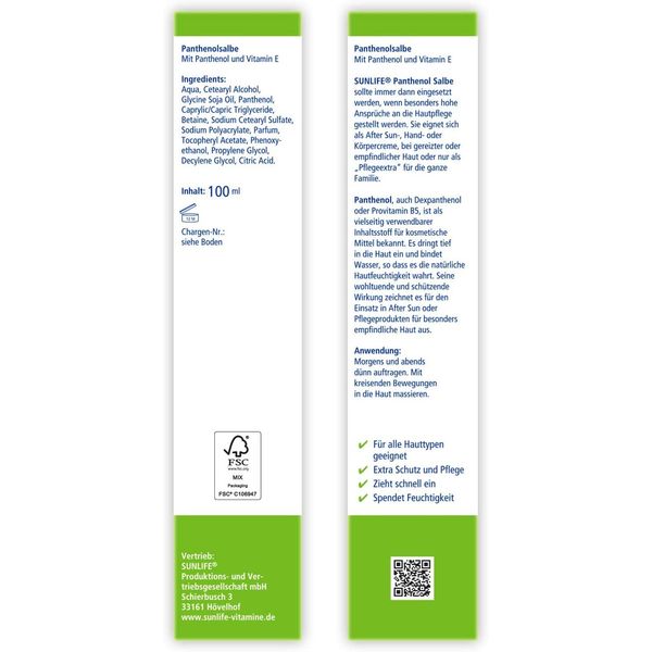 Sunlife Panthenol Salbe 100ml